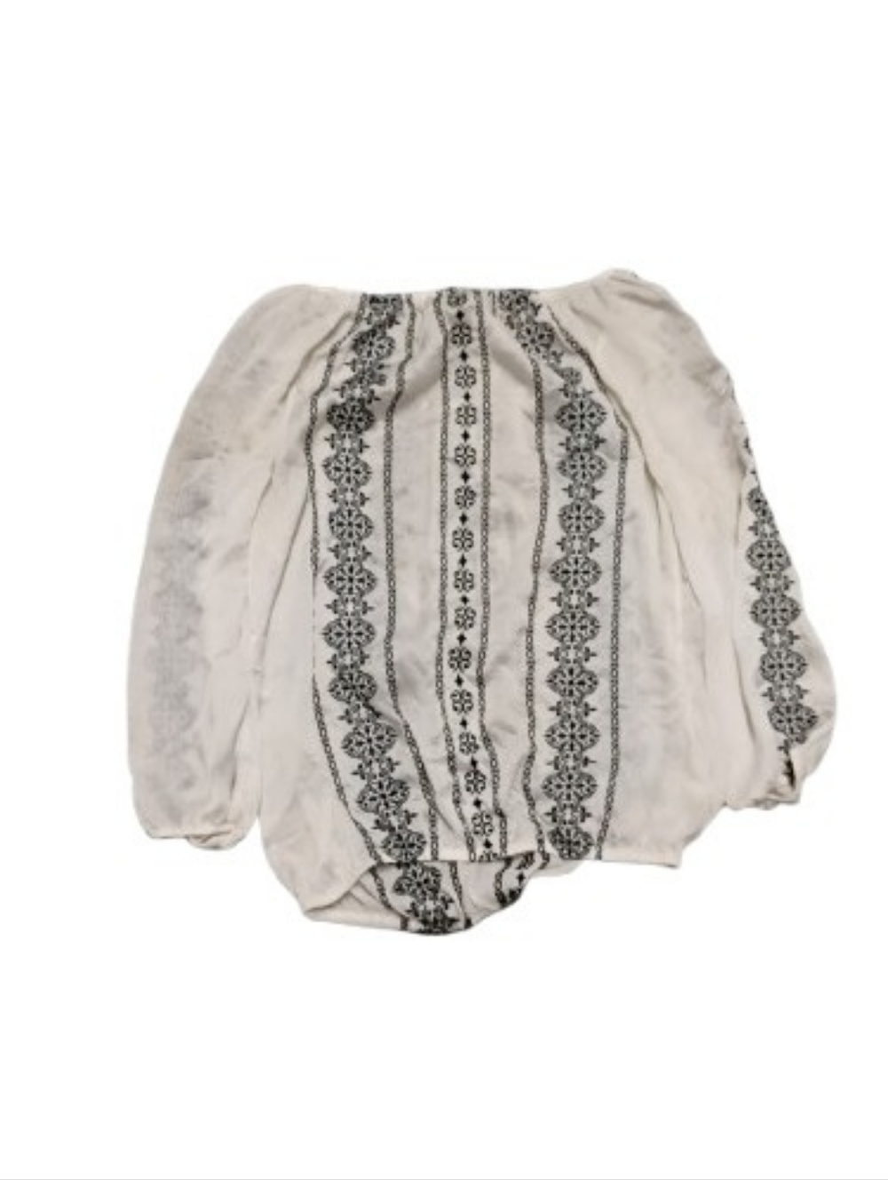 White House Black Market Embroidered Blouse Top Sz 4